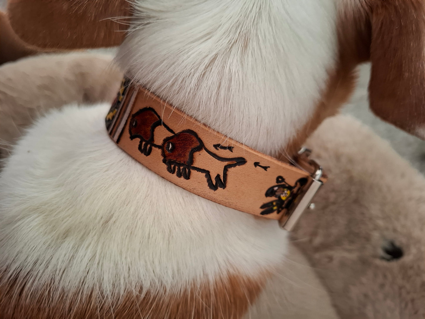 🐾 Coleira Personalizada Premium em Couro Genuíno – Artesanal, Elegante e Única