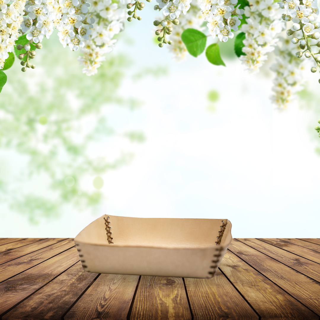 Despeja-bolsos artesanal em couro natural – vista geral do produto